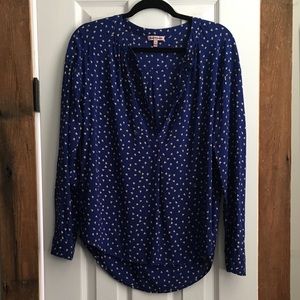 Juicy Couture blue with white heart blouse
